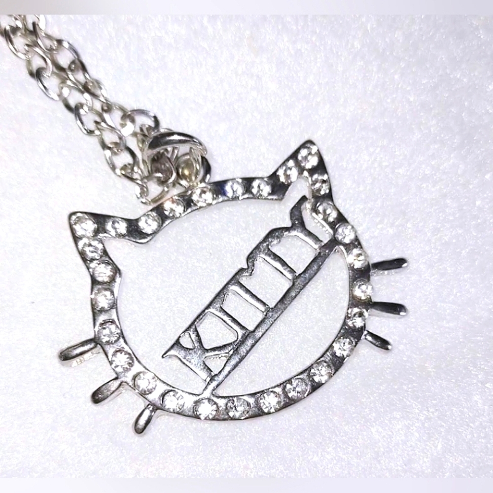 Crystal Kitty Pendant Necklace